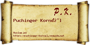Puchinger Kornél névjegykártya